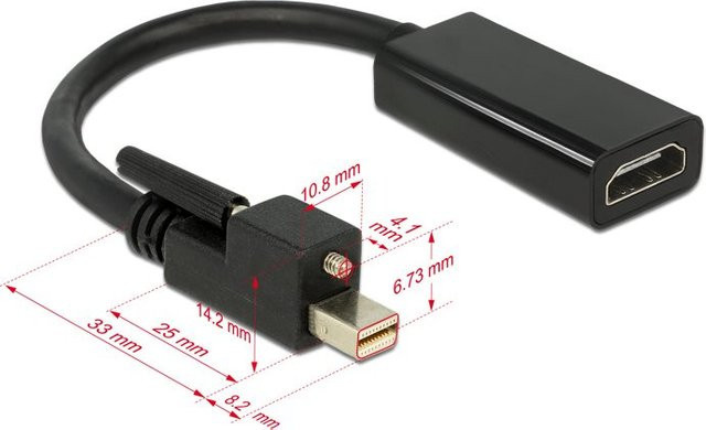 Delock Mini-DisplayPort auf HDMI Adapter 4K Aktiv in Schwarz (62640) - Bild 2