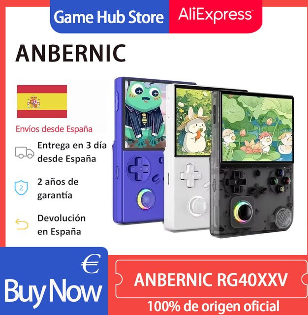 ANBERNIC RG40XXV Retro Gaming-Konsole in Weiß mit 4,0 Zoll IPS-Bildschirm, 64-Bit Linux, WiFi und Bluetooth - Bild 1