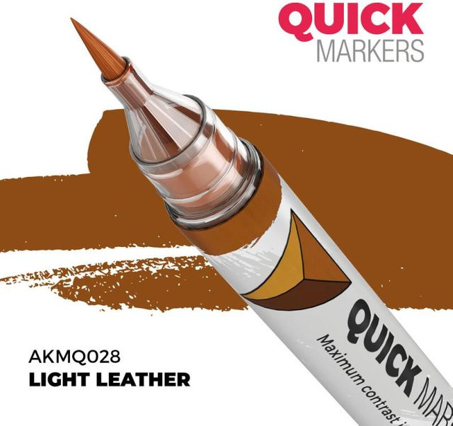 AK Interactive Quickmarker Light Leather Permanent Ink Fine Brown - Bild 1