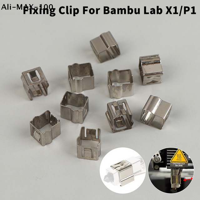 AyS Befestigungsclips für Bambu Lab X1C H2D P1P P1S Hotend Thermistor und Keramik-Heizpatronen in Silber (10/20 Stück) - Bild 1