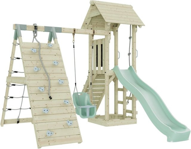 OutdoorToys Spielturm Trondheim mit Babyschaukel in Mintgrün - Bild 1