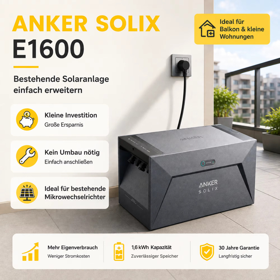 Anker SOLIX Solarbank E1600 mit integriertem 0W-Schalter und integrierter Heizung, Grau, 1600 Wh - Bild 3