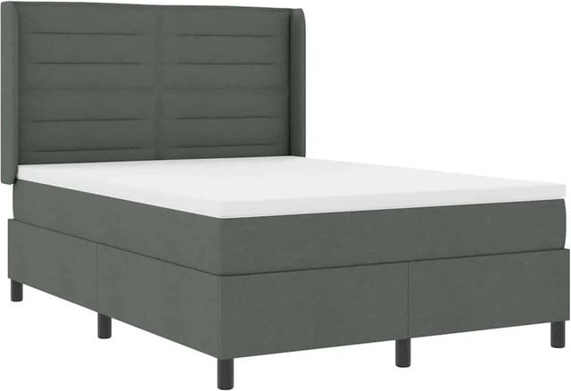 vidaXL LED Boxspringbett mit Matratze Dunkelgrau B/T/H: 140 x 200 x 147 cm - Bild 1