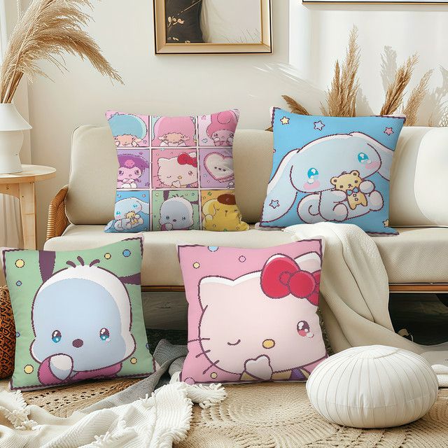 Sanrio Pochacco Little Twin Stars Kissenbezug Multicolor Dekorationshülle für Sofa und Wohnzimmer - Bild 1