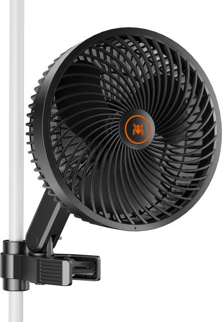 Spider Farmer Mini Grow-Zelt-Clip-Ventilator mit EC-Motor, App-WLAN-Steuerung, 10-stufiger Geschwindigkeitsregelung und Weitwinkel-Oszillation, Schwarz - Bild 1