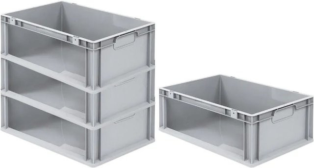 PROREGAL SuperSparSet 4x Eurobox NextGen Store Eurobehälter Transportbox Grau H x B x T: 22 x 40 x 60 cm - Bild 1