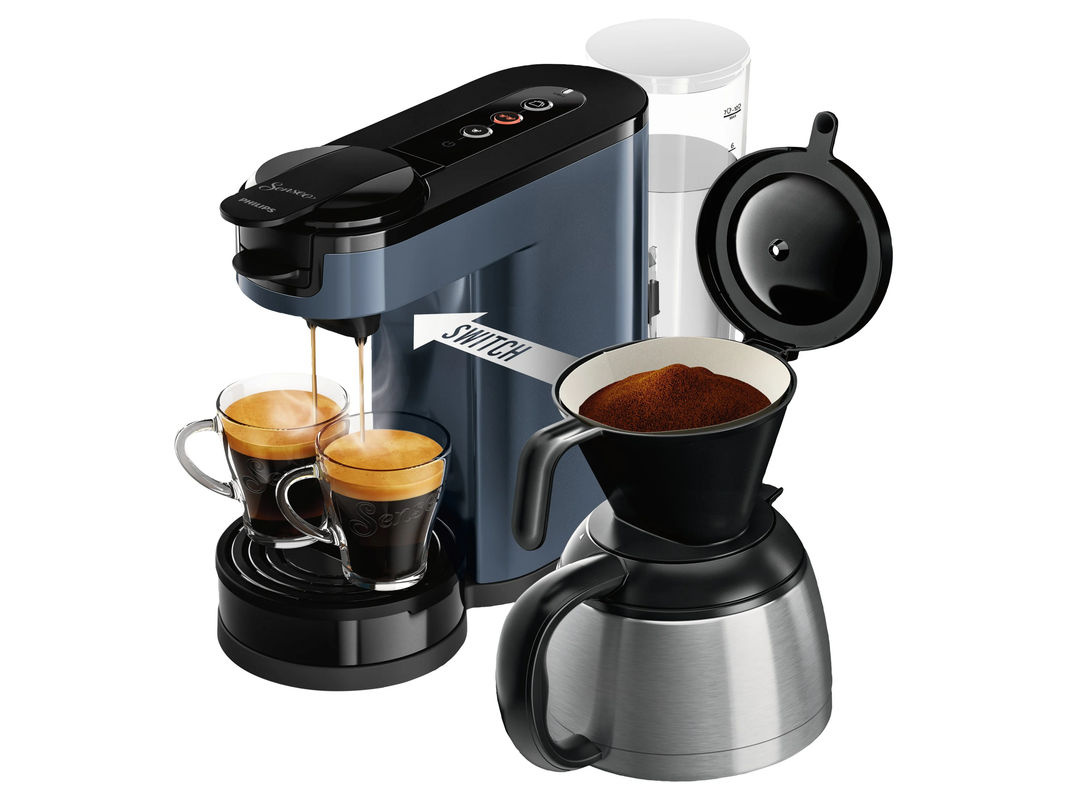 Philips Senseo Switch HD7891/74 Pad- und Filterkaffeemaschine in Blau mit 2-in-1-Brühtechnologie - Bild 2
