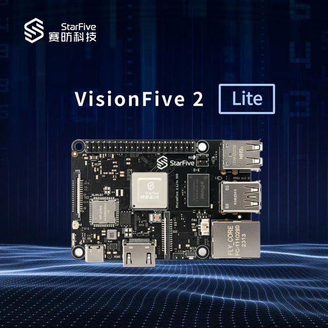 VisionFive 2 Lite JH-7110 RISC-V Single Board Computer mit PCIe, HDMI und USB 3.0 in Schwarz für AIoT und Embedded Linux - Bild 1