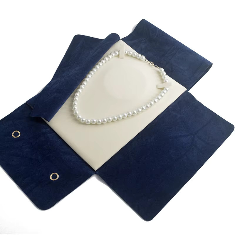 Schmuck Organizer Tasche, Samt, beige, Unisex - Bild 3