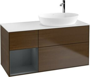 V&B Waschtischunterschrank Finion mit Wandbeleuchtung in Weiß, B/T/H: 120 x 50,1 x 50,1 cm - Bild 1