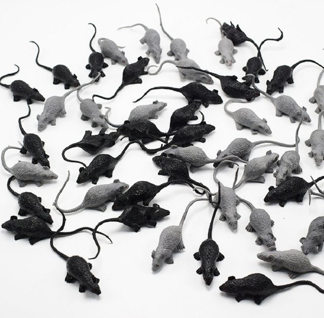 Meade Simulation Mini Maus Modell und Weiße Blume Spinne, 10-teiliges Set - Bild 1