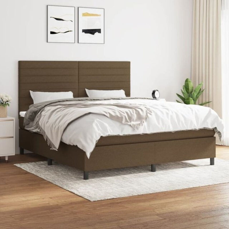 Vidaxl Boxspringbett mit Matratze in Braun aus Stoff und Holzwerkstoff, B/T/H: 160 x 200 x 118 cm - Bild 1