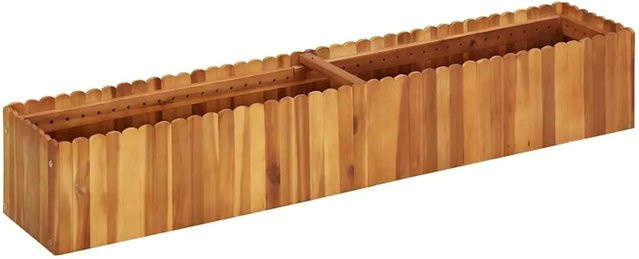 DELUKE Hochbeet JONA aus Akazienholz in Braun-antik, B/T/H: 150 x 30 x 25 cm - Bild 1