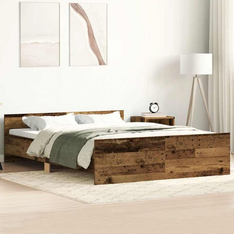 Vidaxl Massivholzbett im Landhausstil aus Kiefer und Holzwerkstoff in Braun, B/T/H: 140 x 200 cm - Bild 1