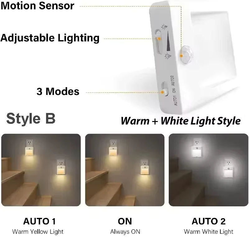 TLEDMP Mini-LED-Nachtlicht mit Bewegungsmelder, dimmbar, quadratisch, Weiß - Bild 5