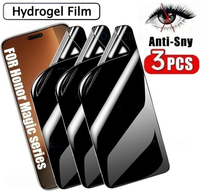 3er Pack Anti-Spy Hydrogel Displayschutzfolie für Honor Magic 8 7 6 5 Pro Lite X9a X9c X8a 500 400 300 Pro 200 100 90 transparent - Bild 1