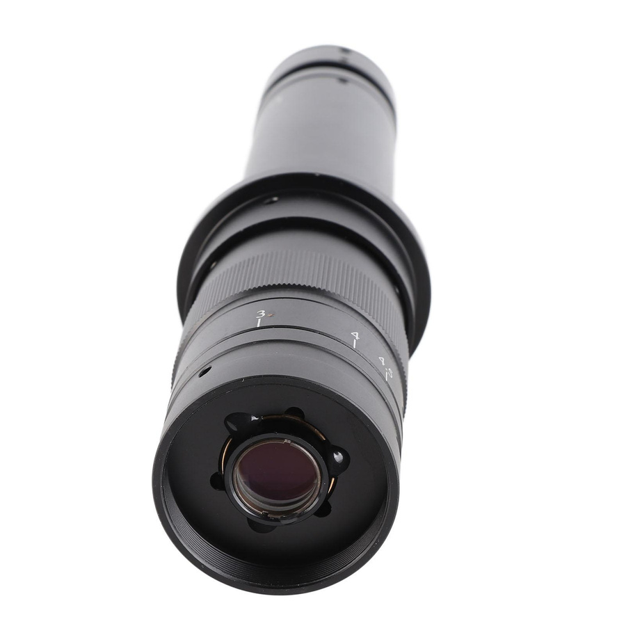 Koogeelife C-Mount Objektiv mit 300-fachem Zoom und einstellbarer Vergrößerung aus Aluminiumlegierung in Schwarz für Industrie-Mikroskopkameras - Bild 3
