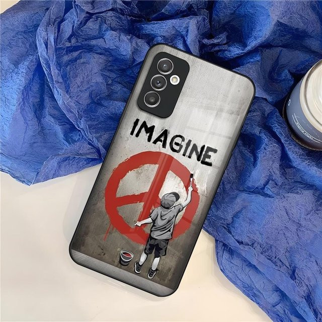 Street-Art Banksy Graffiti Handyhülle für Samsung Galaxy S25 S24 S23 S22 S21 S20 Note 20 Pro Edge Ultra Plus mit Glasabdeckung in Multicolour - Bild 1