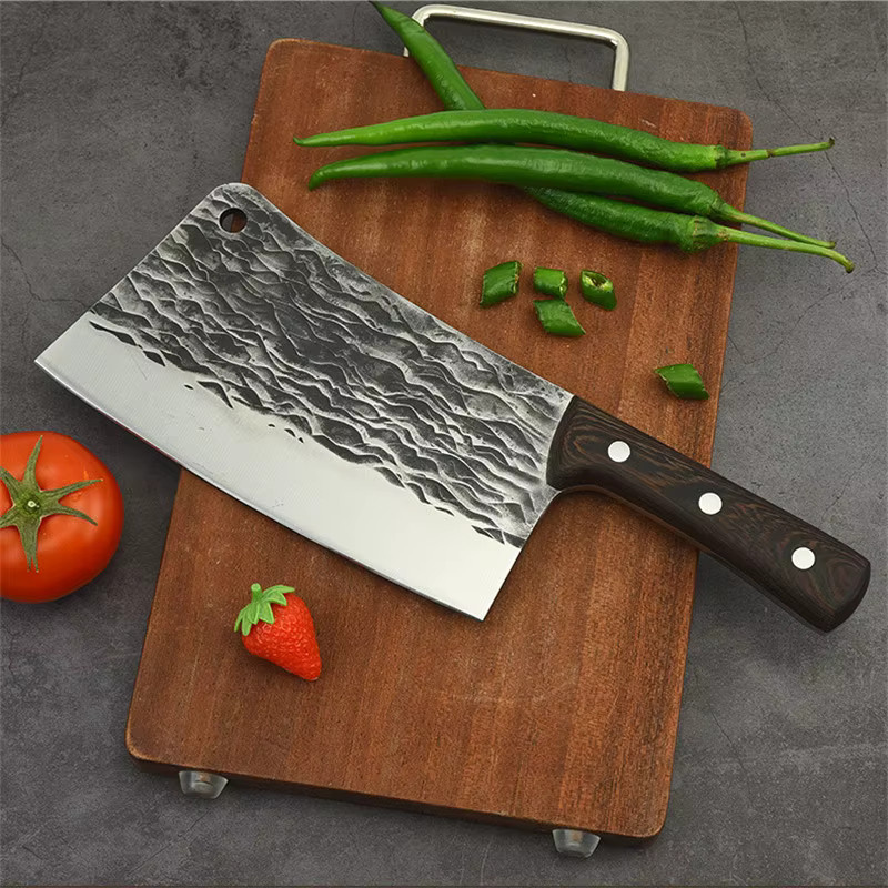 CYLZYJ Handgeschmiedetes Hackmesser mit 5mm verdickter Klinge, Silber, 1 kg - Bild 2