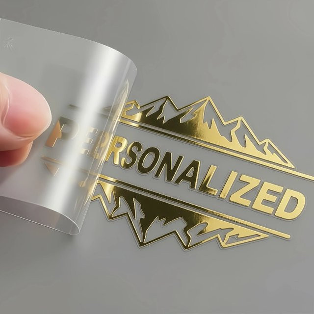 100 Stück Personalisierte 3D UV DTF Transferaufkleber in Gold und Silber, Wasserfeste Metall-Optik Etiketten für dein individuelles Logo oder Hochzeitsdekor - Bild 1