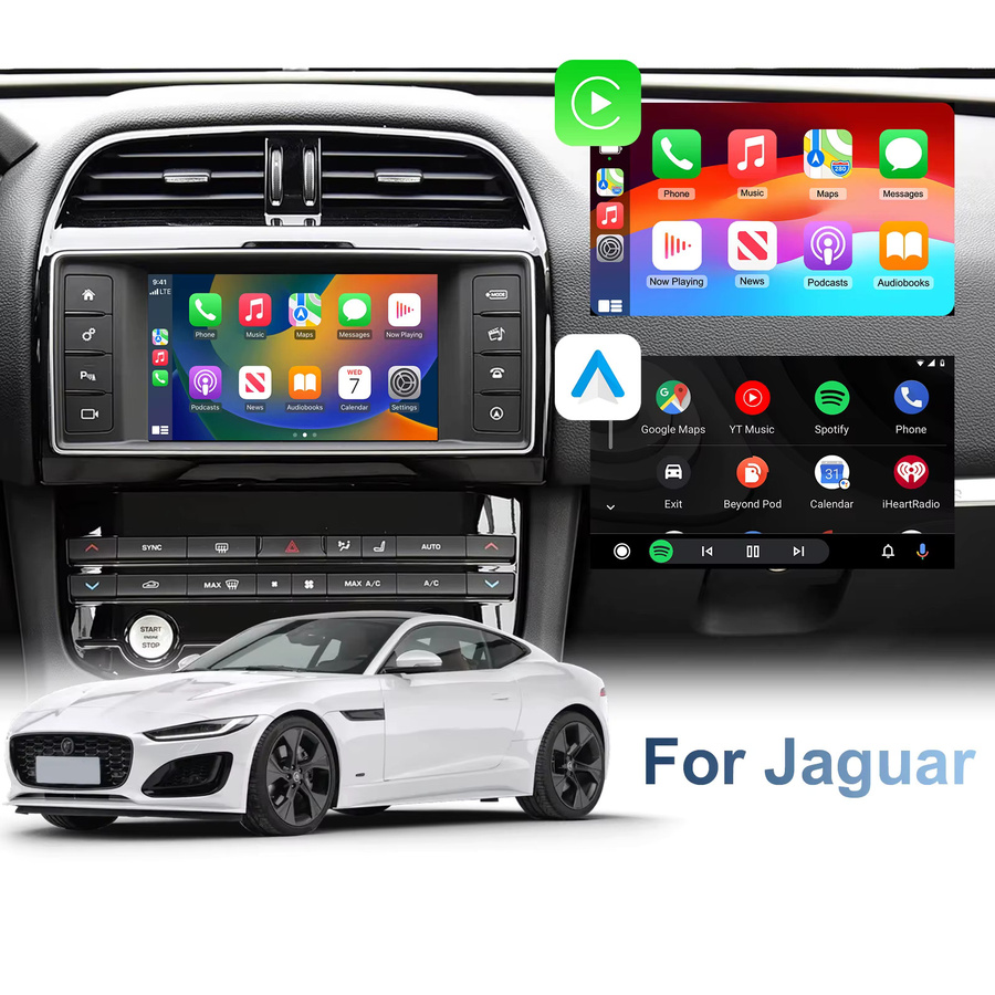 LEXXSON Drahtlose CarPlay und Android Auto Retrofit Kit Decoder Box Schnittstelle für Jaguar XE XFL F-Type F-Pace mit Wi-Fi und Bluetooth - Bild 2