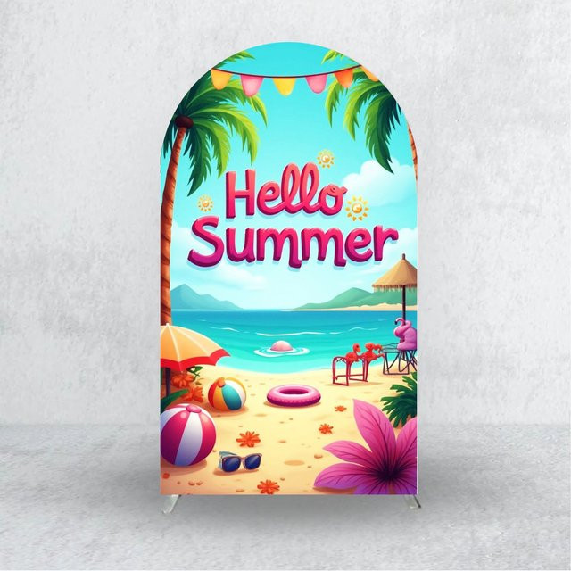 VIKAMA Sommer Party Bogen Hintergrund Dekoration für Indoor und Outdoor, Mehrfarbig, B/H: 120 x 50 cm - Bild 1