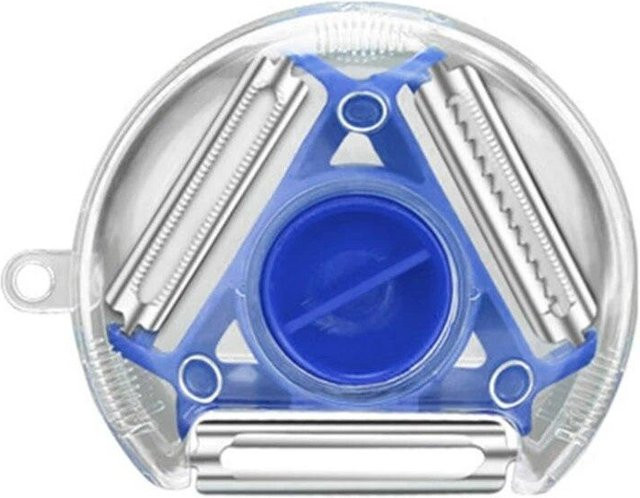 Love Home Garden 3 in 1 Magic Trio Schäler Set in Blau mit Hobel, Schredder und Julienne-Schneider aus Edelstahl und Kunststoff - Bild 1