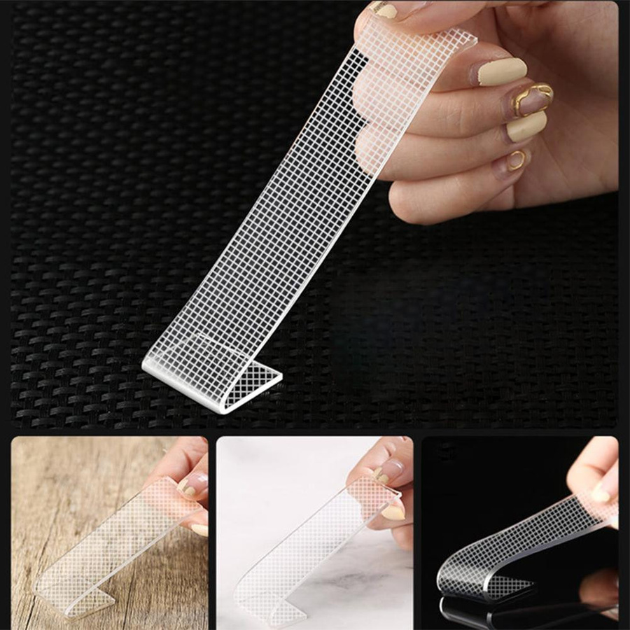 LivingHousehold Nano-Gel doppelseitiges Klebeband, transparent, wasserdicht und entfernbar, Breite: 2 mm bis 20 mm, Länge: 1 m - Bild 3