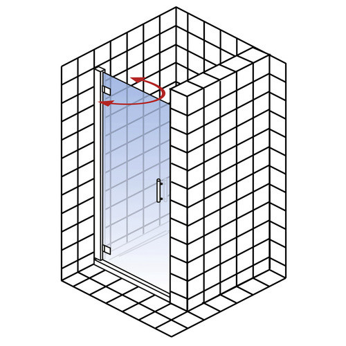 Schulte Drehtür Toura Plus in Nische, silberfarben, Glas, B/H: 100 x 200 cm - Bild 2
