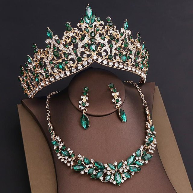 YIRAN Jewelry Schmuckset, Messing, Kristall, Perle, Weiß, Damen - Bild 1