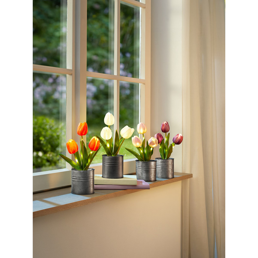 LED-Kunstblume Tulpentöpfchen Real Touch von Viva Domo in Mehrfarbig - Bild 2