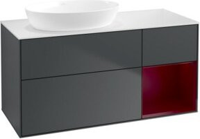 V&B Finion Waschtischunterschrank mit Wandbeleuchtung, Breite: 120 cm, Farbe: Blau lackiert - Bild 1