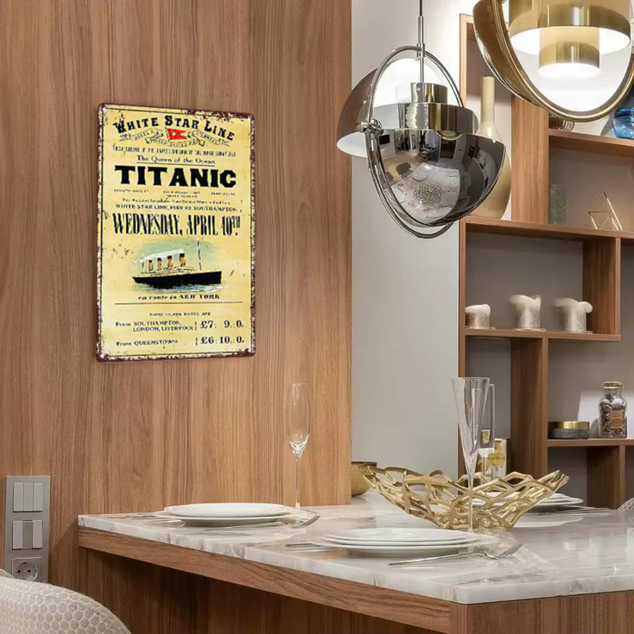 Potdemiel Vintage Titanic Metall-Wandkunst Retro-Eisenschild, B/H: 30,0 x 20,0 cm - Bild 3