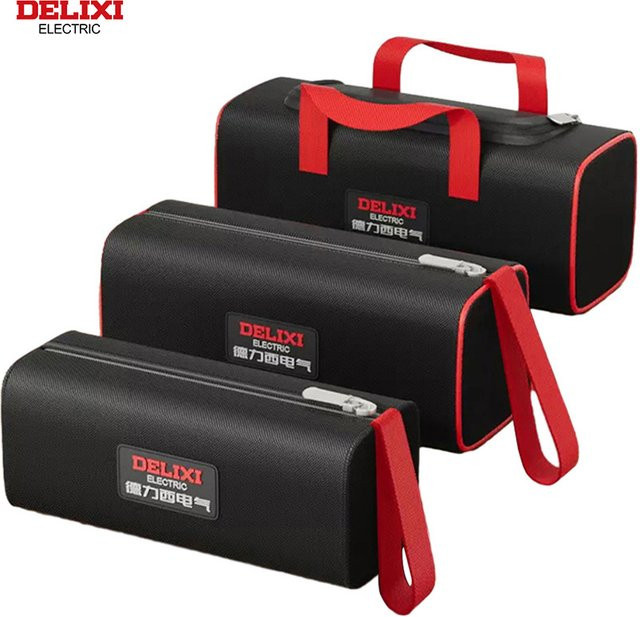 DELIXI ELECTRIC Werkzeugtasche aus Oxford-Stoff in Schwarz für Elektriker und Tischler - Bild 1