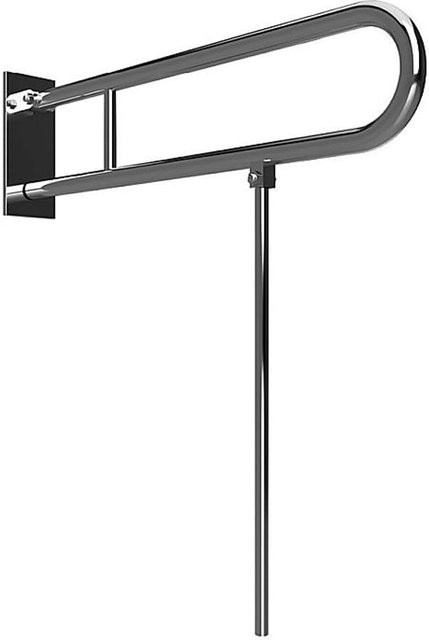 Brillantbad BELP Stützklappgriff in U-Form mit Standfuß aus Edelstahl poliert, Farbe Silber, B/T/H: 10,0 x 80,0 x 61,6 cm, 120 kg Traglast für Bad und WC - Bild 1