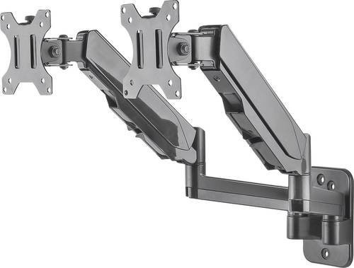 Manhattan Universal Gas Spring Dual Monitor Wandhalterung für 2 LCD-Displays, Schwarz, für Bildschirmgrößen 43,2-81,3 cm (17-32 Zoll), VESA 75x75 mm - Bild 2