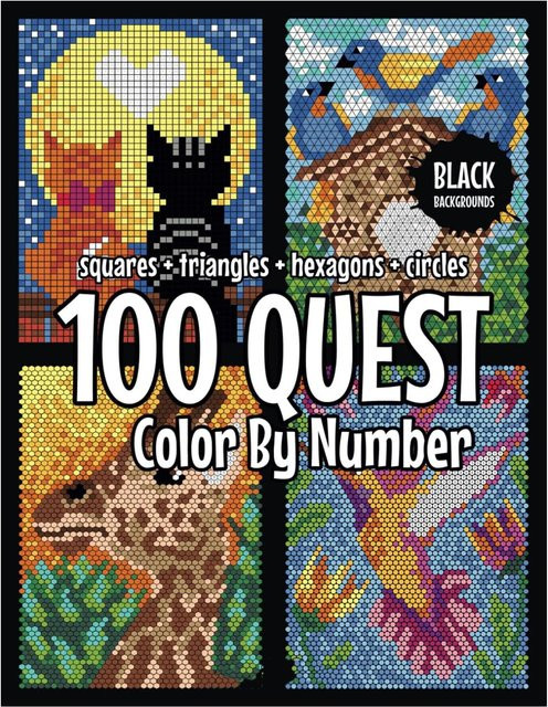 100 Quests Malen nach Zahlen: Quadrate + Dreiecke + Sechsecke + Kreise, Sachbuch - Bild 1