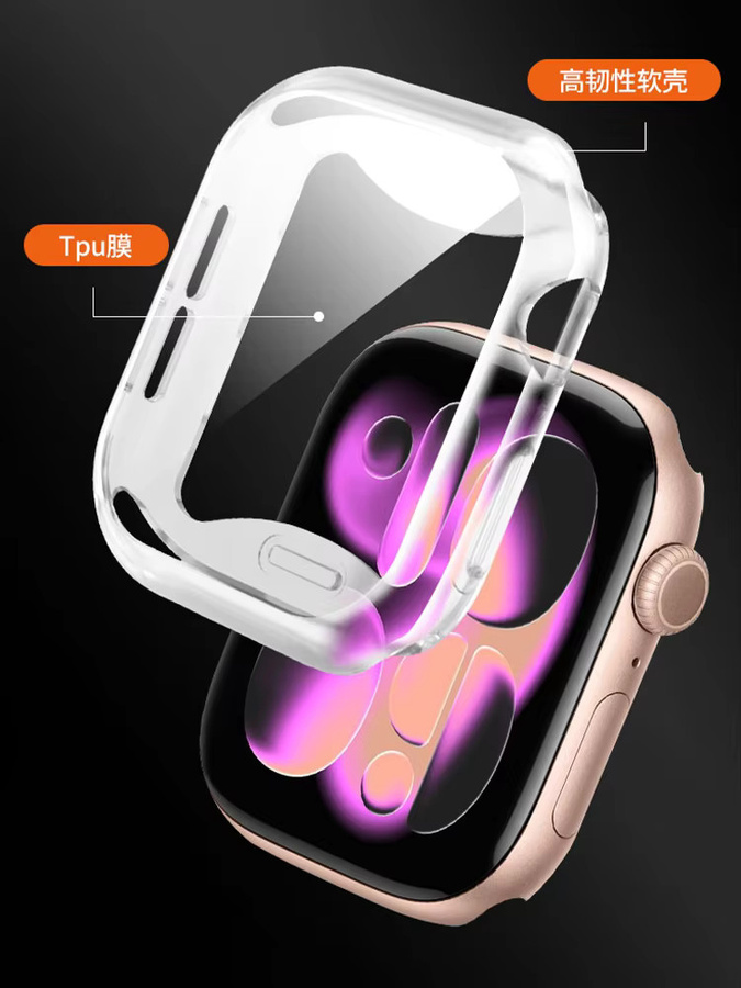 Displayschutzfolie TPU für Apple Watch, Weiß, Unisex - Bild 5