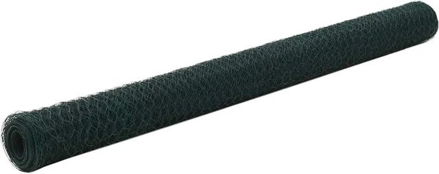 vidaXL Maschendrahtzaun aus Stahl mit PVC-Beschichtung, Grün, Länge: 25 m, Höhe: 1,5 m - Bild 1