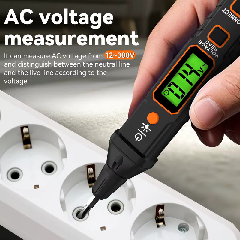 POROMETISTO VT06 Smart Induktiver Spannungsprüfer in Schwarz, NCV Kontinuitätstester und Spannungstest-Stift für AC 12-300V - Bild 4