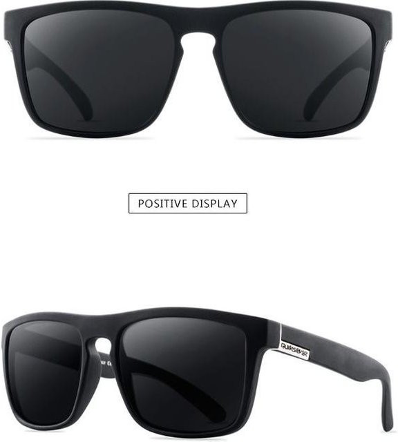 Sonnenbrille Männer, Vollrand, Square, Kunststoff, schwarz - Bild 1
