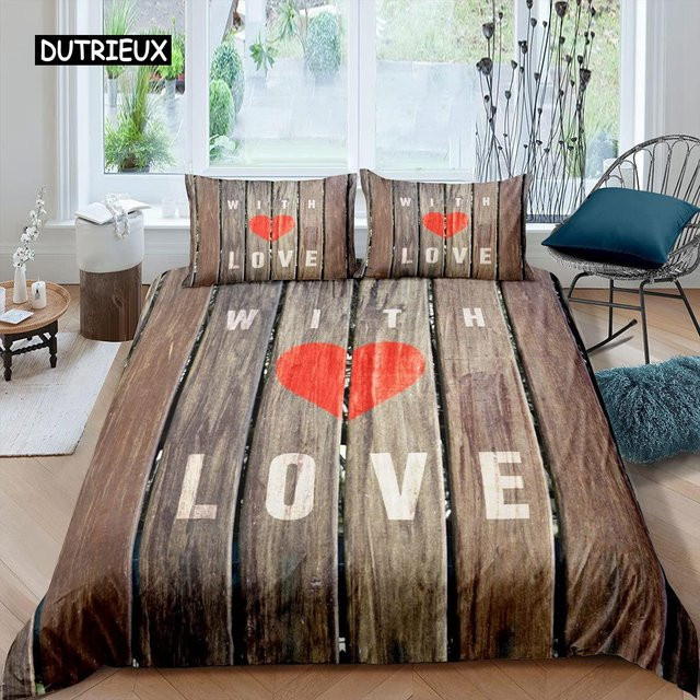 Binchi Bettwäscheset Holz Scheunentor im Landhausstil, 3-teilig, Braun, B/H: 155 x 215 cm - Bild 1
