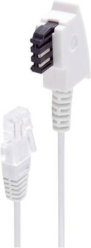 Shiverpeaks DSL Anschlusskabel mit TAE-F-Stecker und RJ45-Stecker 8p2c in Weiß, 20m - Bild 1