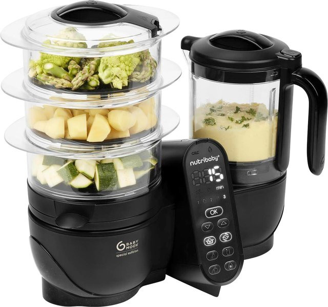 Babymoov Nutribaby Plus XL Babynahrungszubereiter und Sterilisator in Schwarz - Bild 1