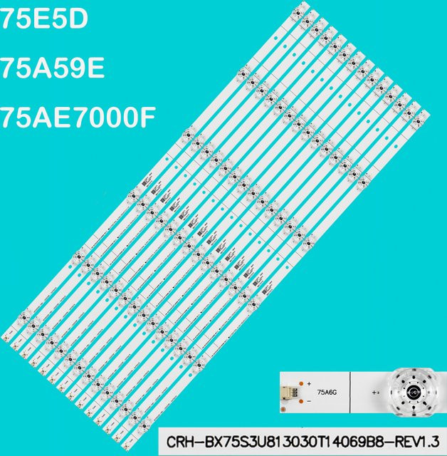 LED-Streifen für TV-Hintergrundbeleuchtung in Weiß für verschiedene Modelle wie 75H6510G, 75A6G, 75R6E3, 75H6570G, 75E3D, 75R61G, 75A7100F, 75A7120F, 75A7120FIL, 75A7100FTUK, 75AE7000F, 75A59E und 75E5D - Bild 1