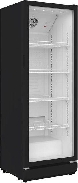 PKM Flaschenkühlschrank GKS168B in Schwarz mit Glastür und LED-Innenbeleuchtung - Bild 1
