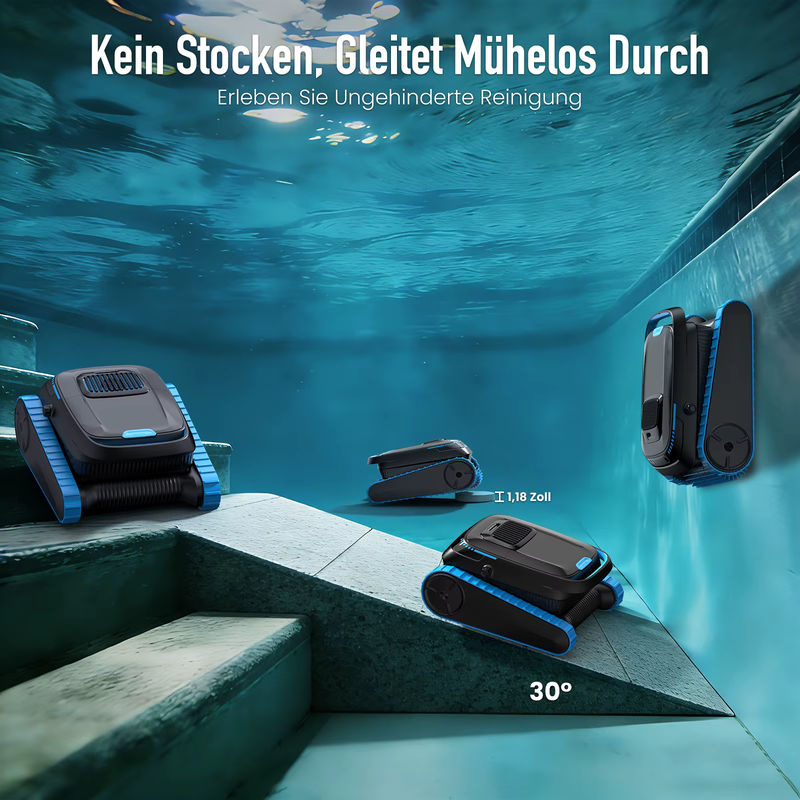 AIRROBO CP40 Poolroboter mit App-Steuerung, Smart Navigation für Wand- und Bodenreinigung, 45000PA Saugkraft, Schwarz - Bild 3