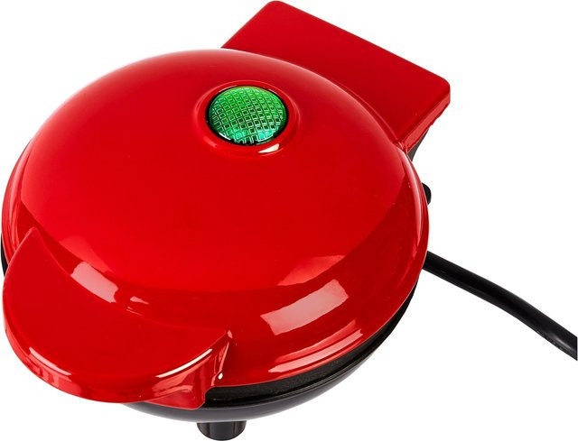 Alpina Mini-Waffeleisen in Rot mit runder Form und Kunststoffgehäuse - Bild 1