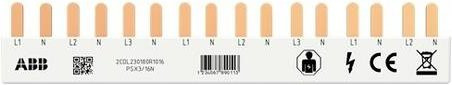 ABB Phasenschiene FlexLine 3P+N, 16 Pins, 8 TE PSX3/16N, Grau, 10mm², 63A - Bild 1