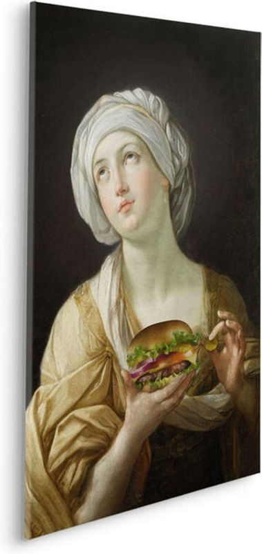 Komar Canvasbild Heal Thy Burger in Gelb und Mehrfarbig, Vintage und Retro Wandbild auf Holzkeilrahmen, B: 90 cm, H: 60 cm - Bild 1